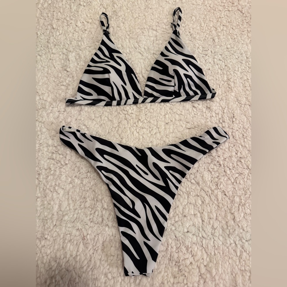 Zebra Print Bikini Set Medium Size